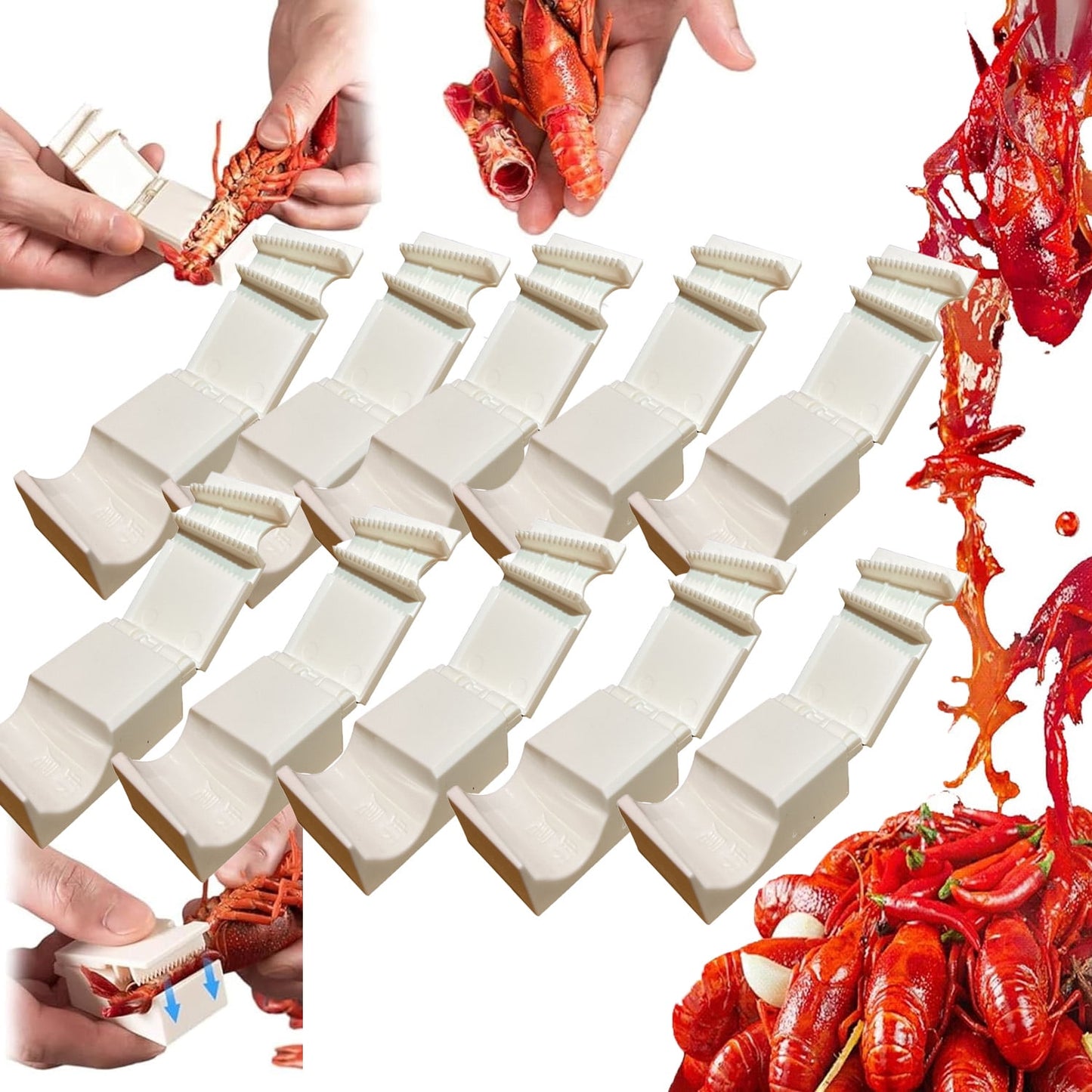 Banzch Crawfish Peeler,Crayfish Shelling Device Peelers Shrimp Peeler Kitchen Gadgets Crawfish Sheller Seafood Tool Crawfish Shucker,Crawfish Shelling Tool,10PCS