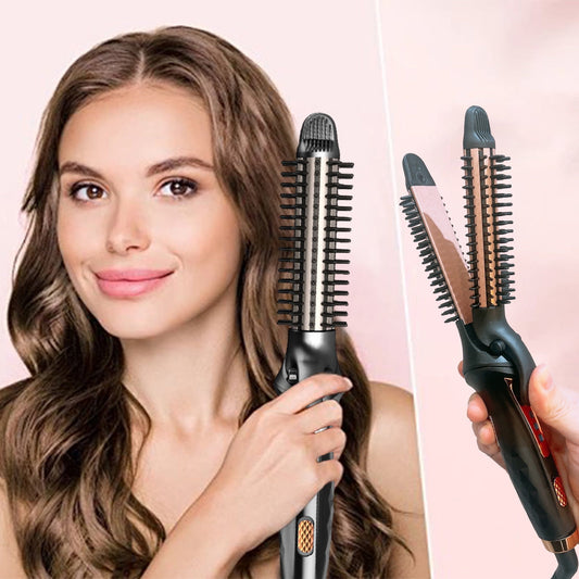 Banzch Curling Iron Curling And Straightening Hair 2 In 1 Electric Curling Comb For Curls Beach Waves30s Fast Heat-up Long Barrel For Long Hair,Mothers Day Gifts