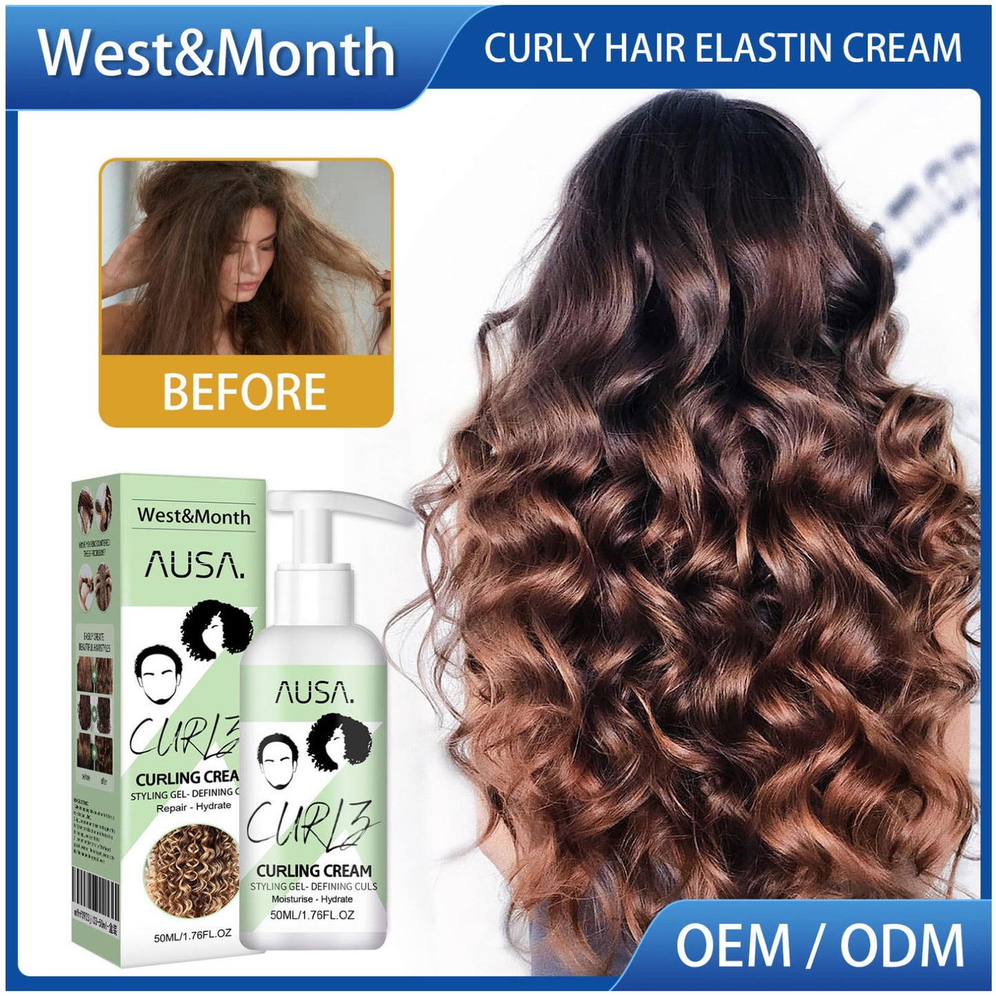 Banzch Curly Hair Elastin 50ml,Mothers Day Gifts,Mothers Day Gifts