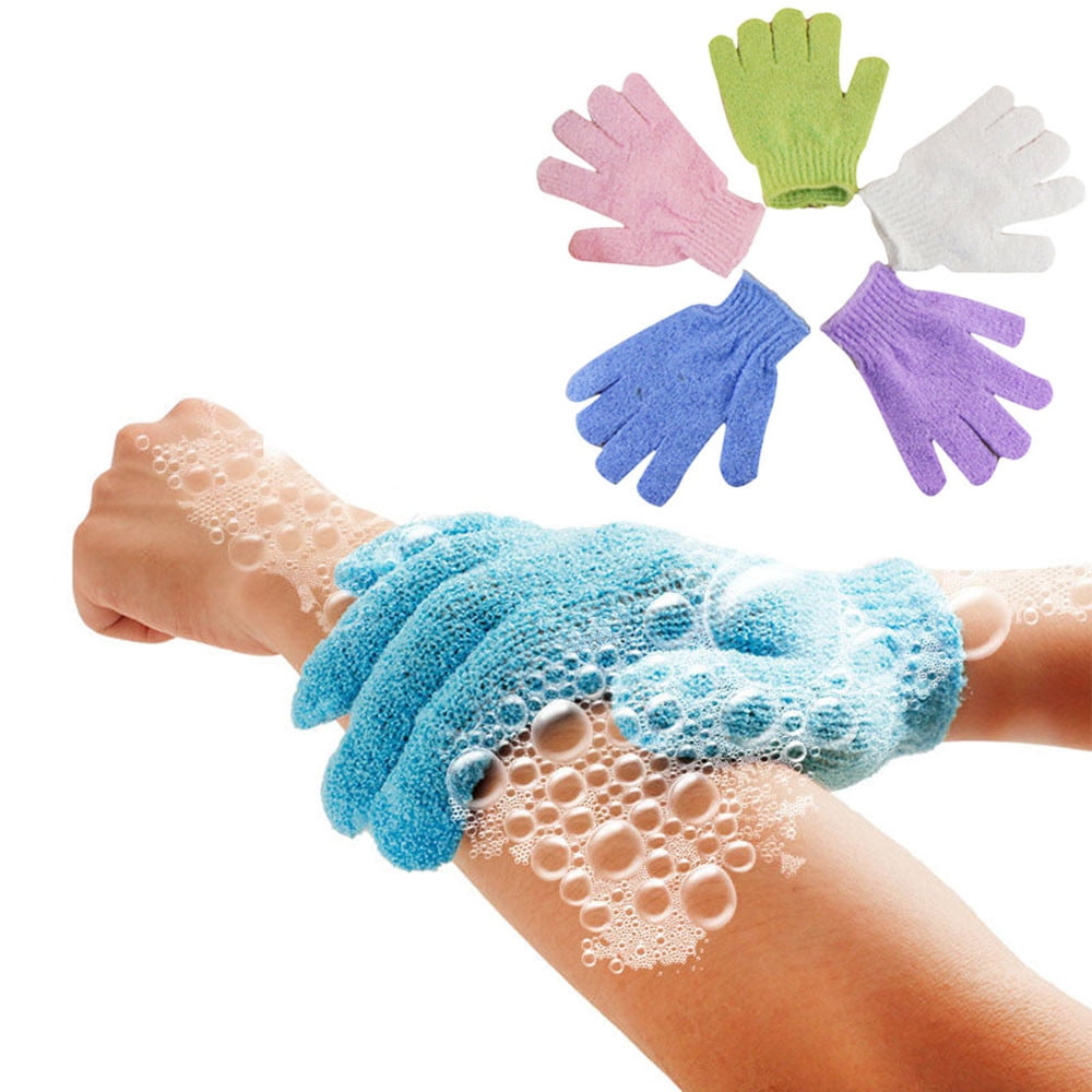 Banzch Exfoliating Gloves for Body,5Pcs Shower Gloves Exfoliating Wash Skin Spa Bath Gloves Foam Bath Resistance Body Massage Cleaning Loofah