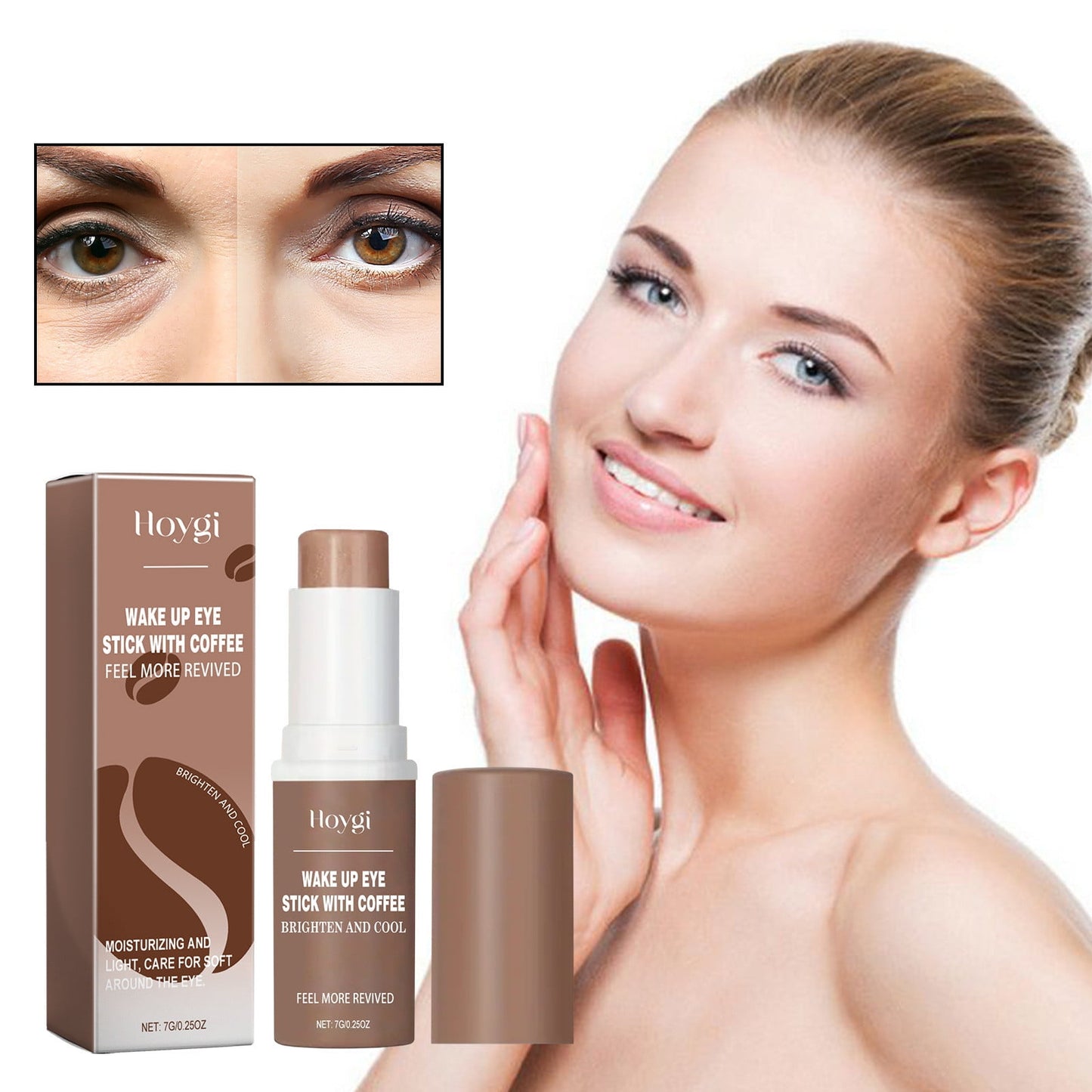 Banzch Eye Cream£¬Wake Up Eye Stick With Coffee Hydrating And Firming Caffeine Eye Cream Reduces Puffiness And Dark Circles 7g