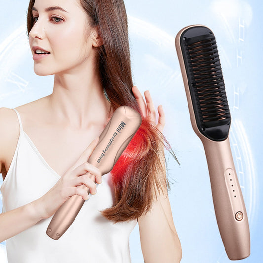 Banzch Hair Straightener Brush, Portable Straightening Brush With Negative Ion, Hot Comb Hair Straightener For Women, Lightweight,Mothers Day Gifts
