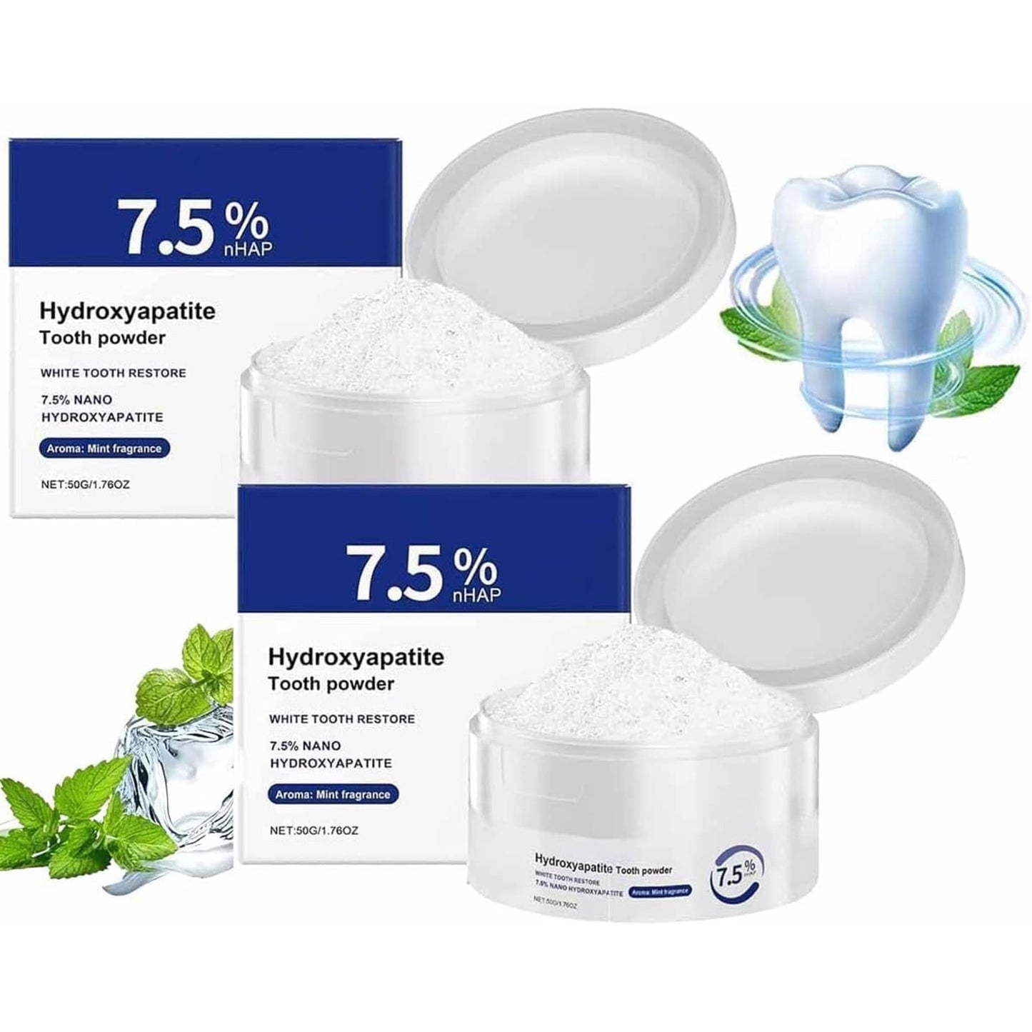 Banzch Hydroxyapatite Tooth Powder, 2025 Microcrystalline Hydroxyapatite Powder for Teeth Brightening, Fresh Breath, and Gentle Oral Care 30g