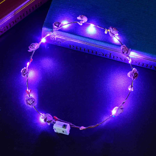 Banzch LED Wreath, 10 Flower Light Headbands, Decorative Flower Headbands, Corolla, Women's Floral Accessories, Corolla, Wedding Party Light,Mothers Day Gifts