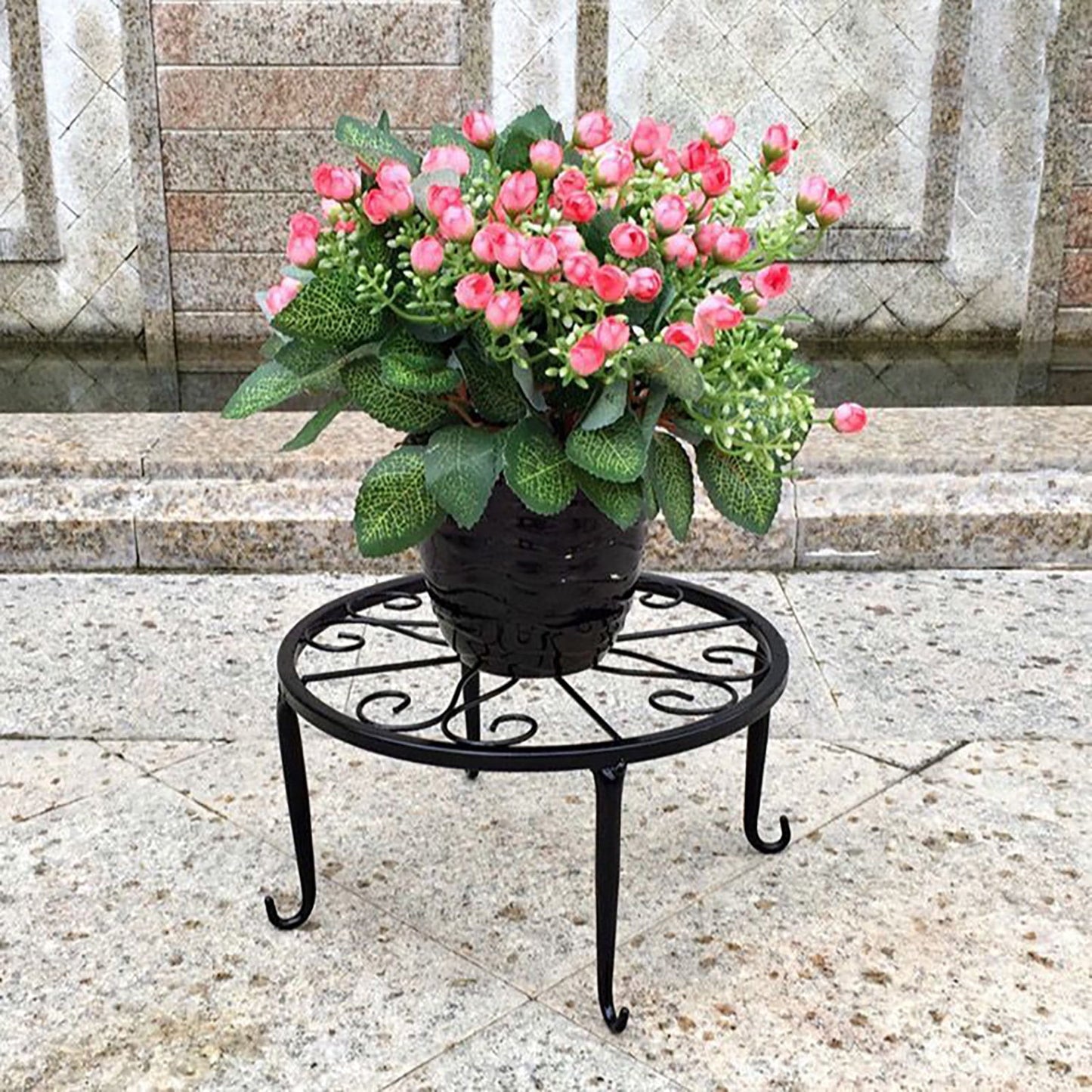 Banzch Metal Plant Stands for Flower Pot,Heavy Duty Potted Holder, Indoor Outdoor Metal Rustproof Iron Garden Container Round Supports Rack for Planter,Outdoor Plant Stand