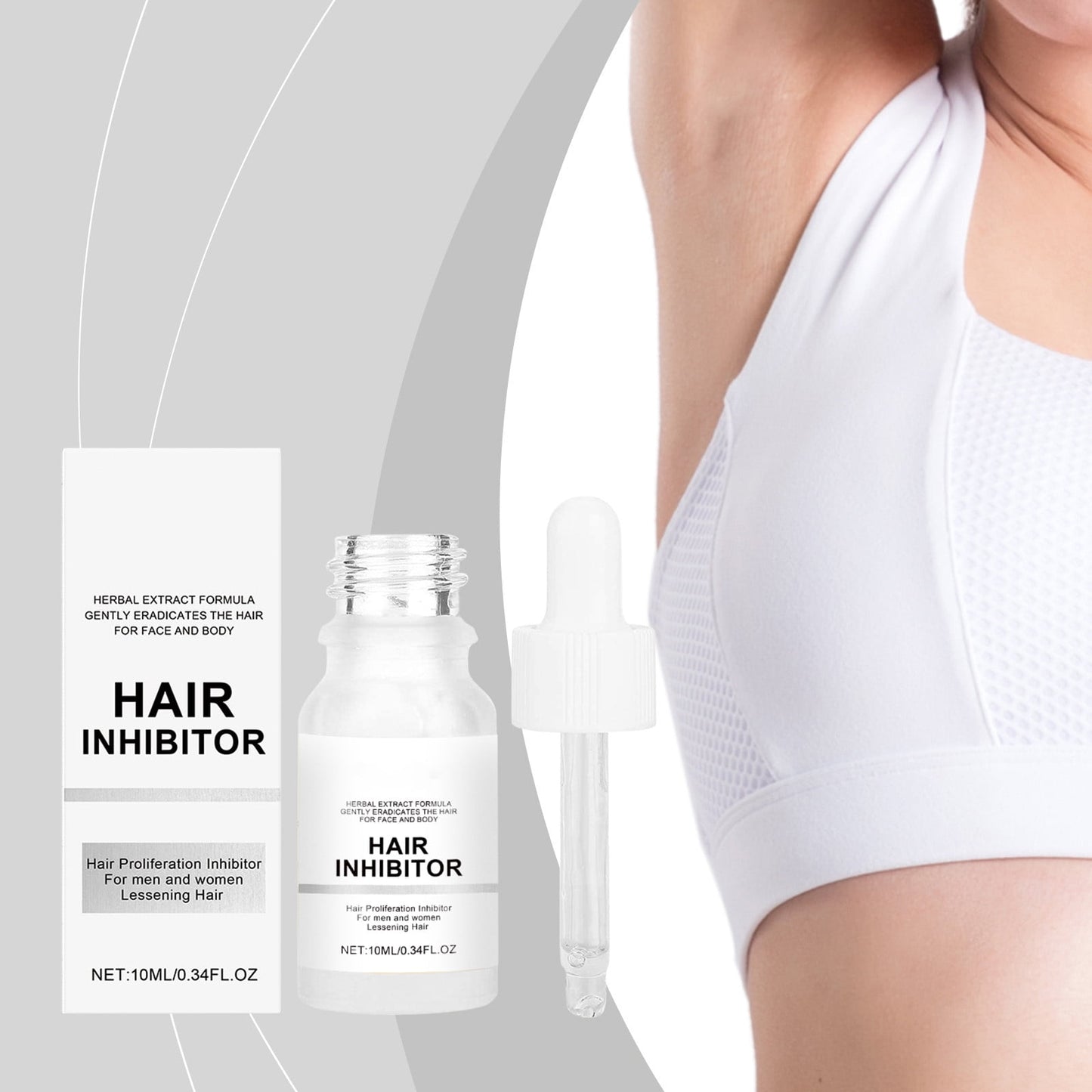 Banzch Moisturizing Permanent Hair Inhibitor, Natural Extracts HAIR Reduction Serum for Arms, Legs, and Body Smooth Skin Care 10ml
