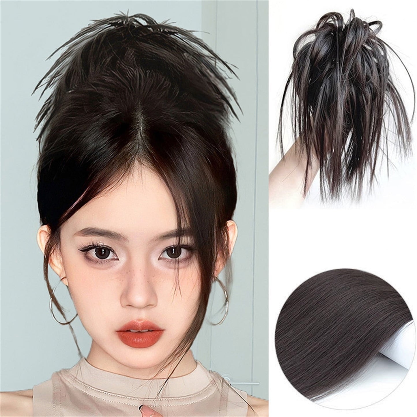 Banzch Ponytail For Hair Extension, 2024 New Hair Part With Elastic Large Duvet Hair Part, Bridal Hairstyles Wavy Messy Bun Hair Parts,Mothers Day Gifts