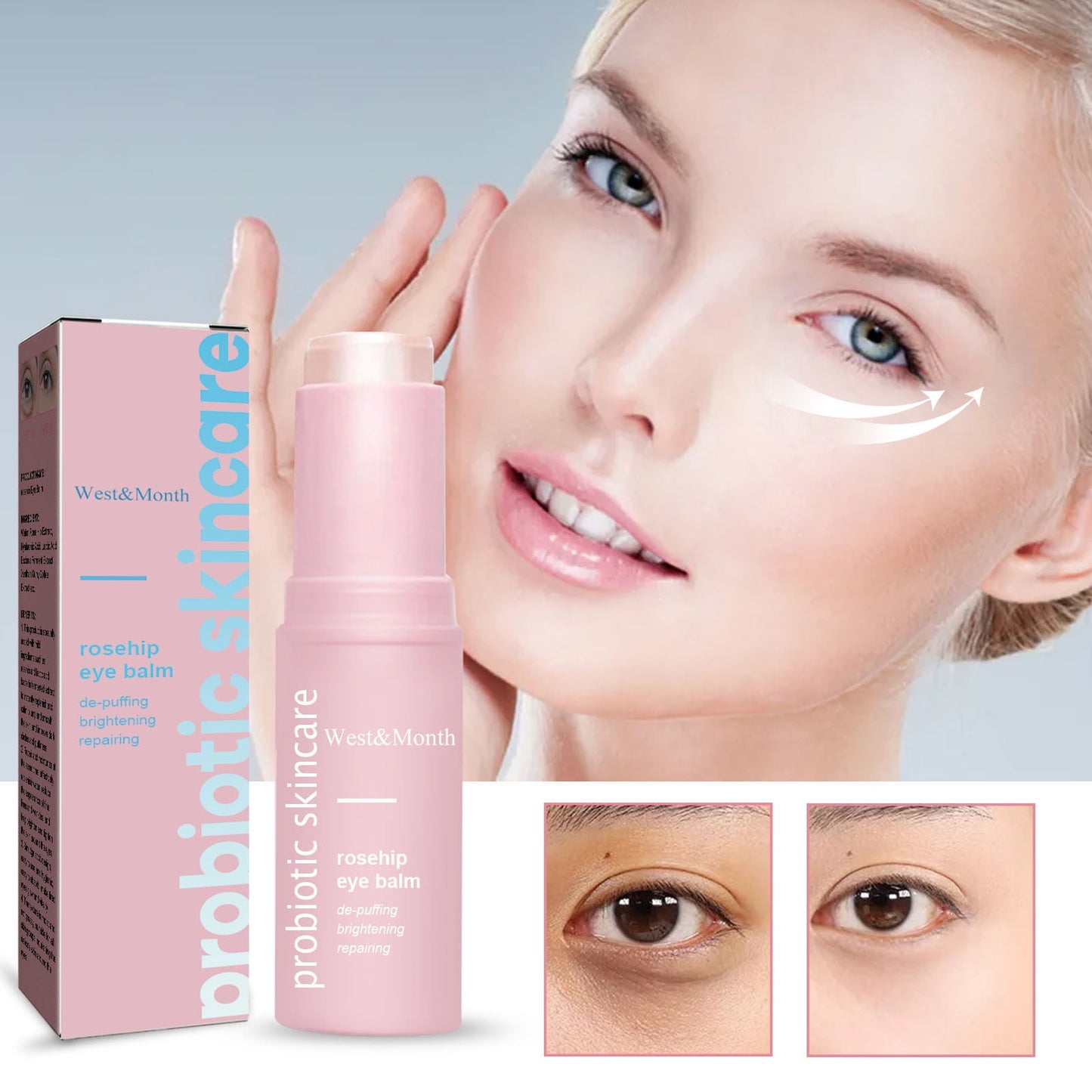 Banzch RoseHips Eye Balm Stick To Dilute Eye Bags To Fine Lines Moisturize And Tighten The Skin Around The Eyes 3g,Mothers Day Gifts