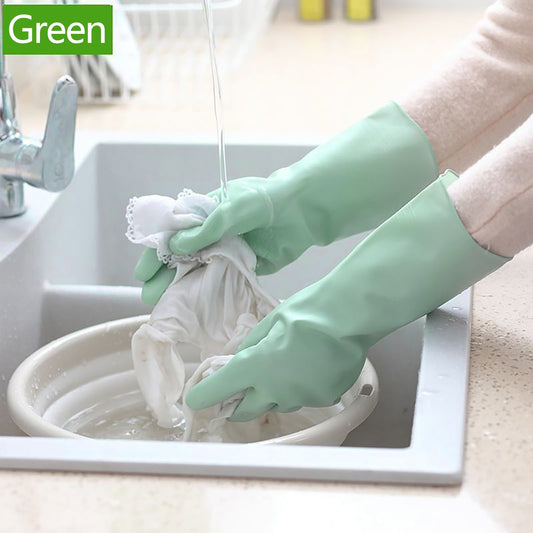 Banzch Rubber Kitchen Dishwashing Gloves -Household Cleaning Gloves, Reusable Dishwashing Cleaning Gloves, Food Grade Non-Slip Household Kitchen Gloves (Pack Of 1Pairs)