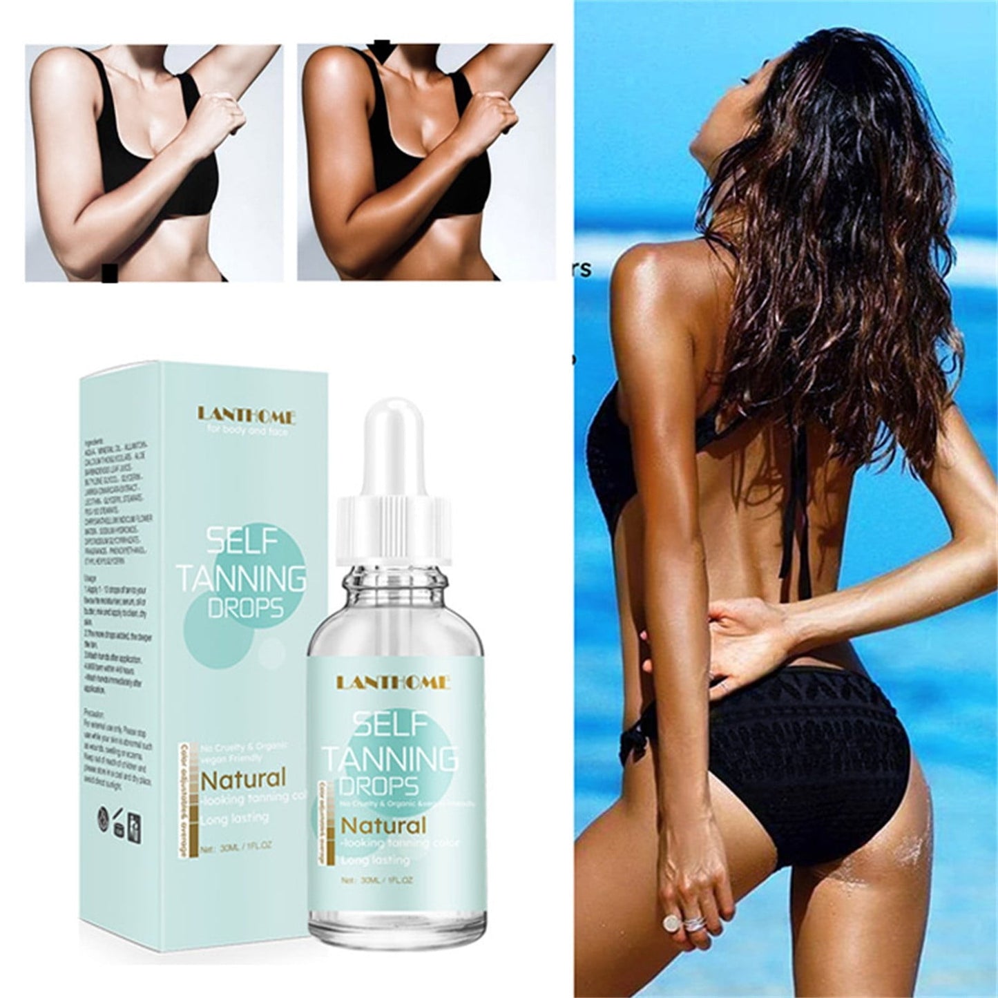 Banzch Self Tan Tanning Spray Long Lasting Natural Tan Body Mist Natural Fake Beach 30ml,Mothers Day Gifts
