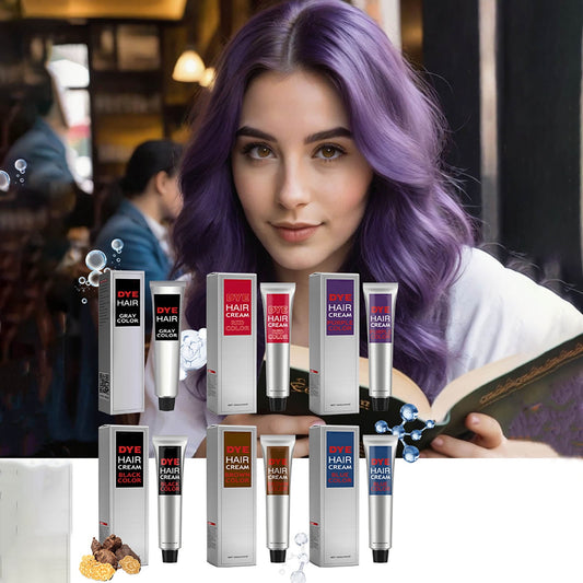 Banzch Silver Gray Natural Hair Dye Cream, Color Styler Color HairDye Hair Color Wax For Change Hair Color,Unisex Fashion Dye, Hair Dye for Grey Hair Coverage, For Men and Women,Purple