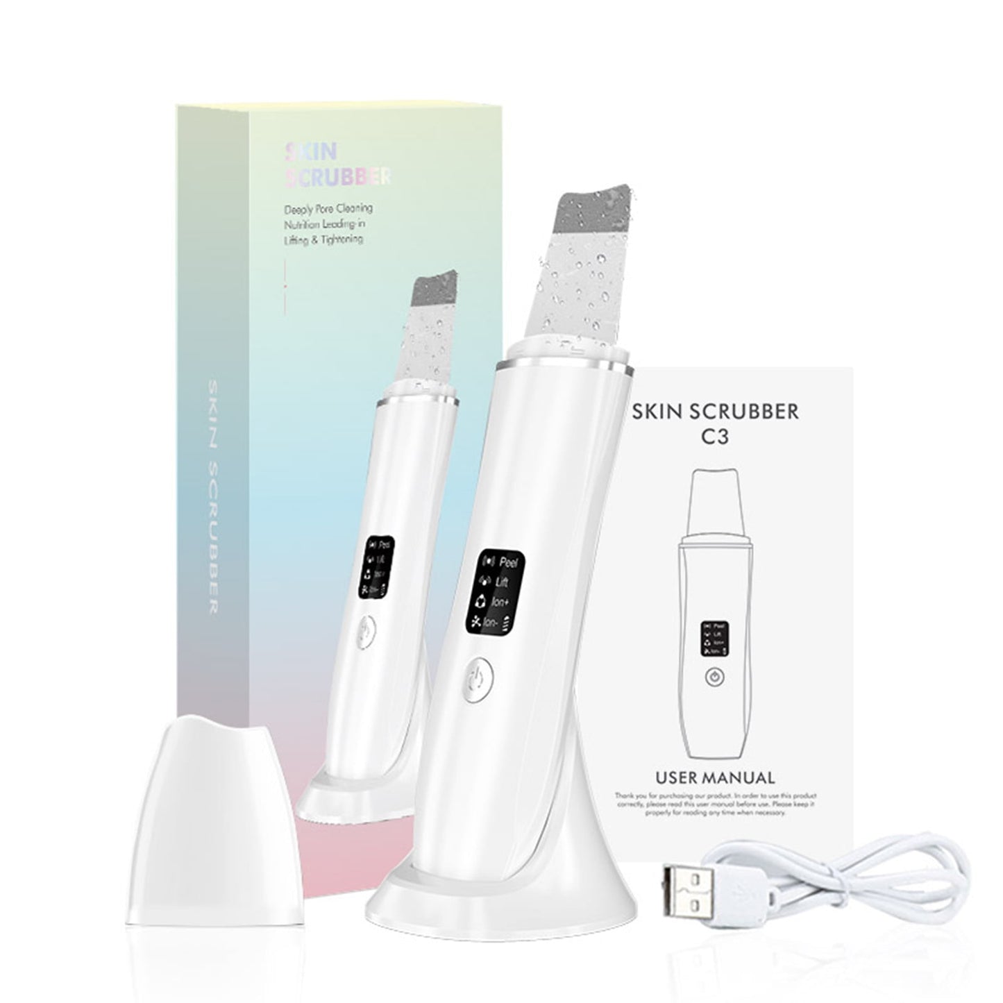 Banzch Skin Scrubbers Face Spatula Face Scrubbers Blackhead Remover Tools Pore Cleaner With 4 Modes Wireless Charging,Mothers Day Gifts