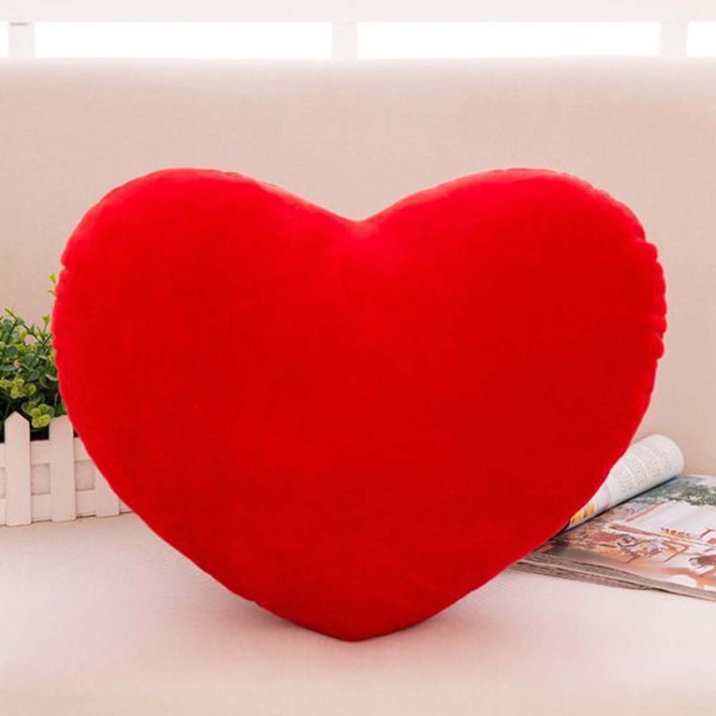 Banzch Outdoor Throw Pillow,Soft Heart Shaped Pillows,Heart Pillow, Cute Hot Pink Heart Decorative Pillow,5.9inch Heart Plush Cushion, Faux Rabbit Fur Room Decor Throw Pillow for Couch Bed
