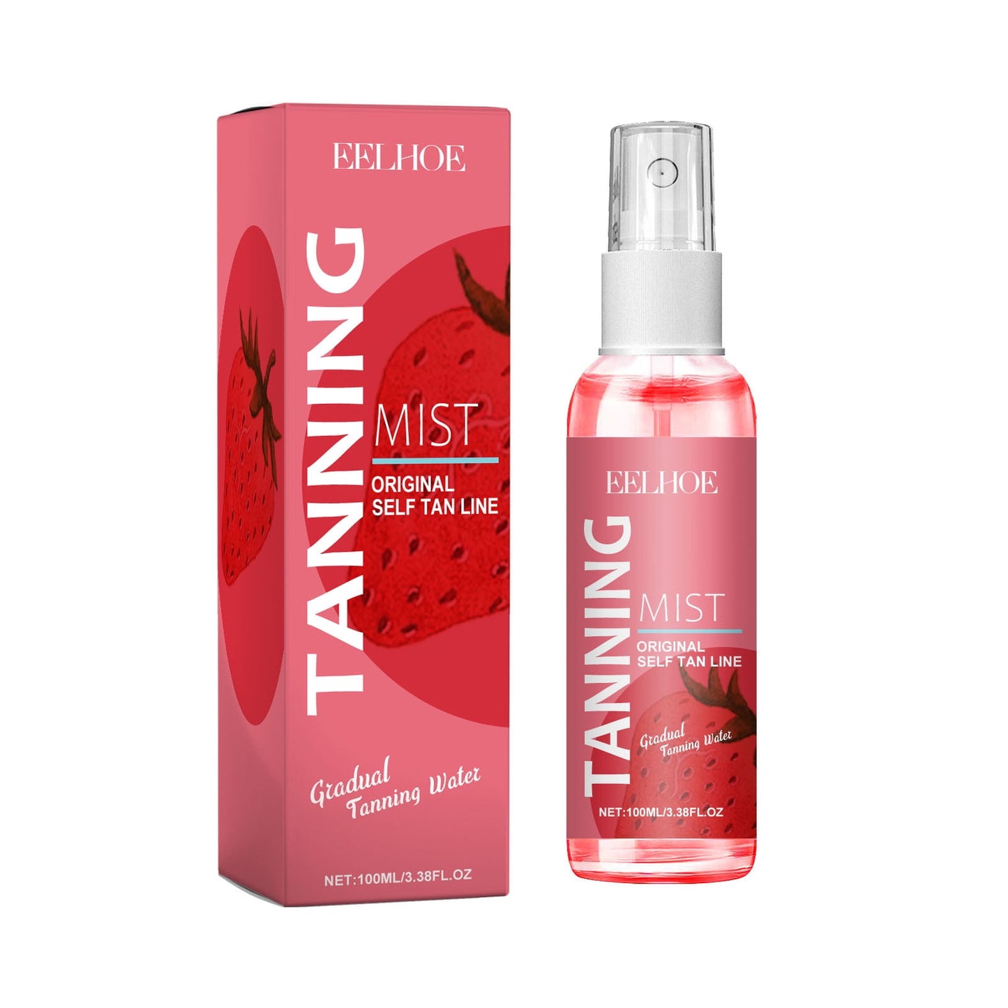 Banzch Strawberry Tanning Mist Face And Body Gradual Self Tanning Water With Hyaluronic And Vitamin B Natural Summer Tan Without Orange Tones 100ml,Mothers Day Gifts