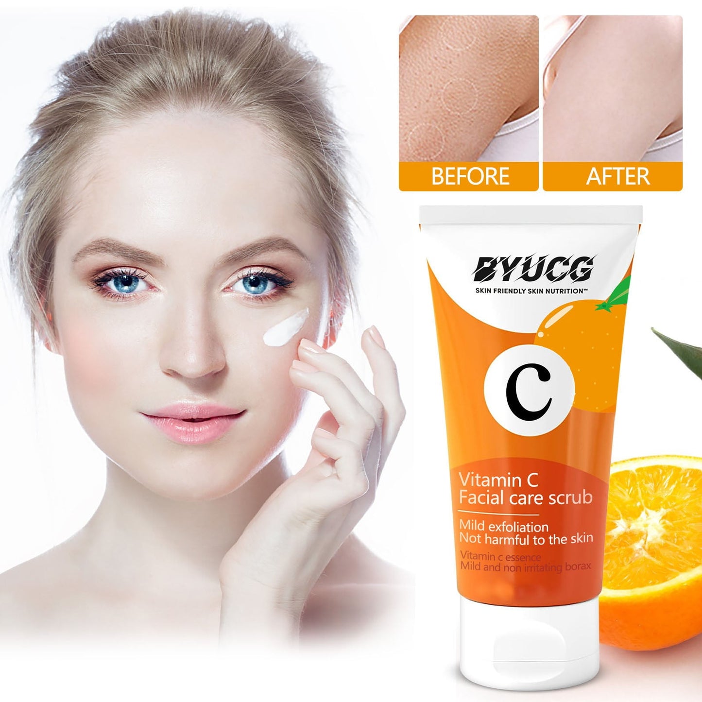 Banzch Vitamin C Gentle Face Scrub Brightening Daily Face Exfoliator For All Skin Types Softens Smooths Skin With Vitamin C Yuzu Lemon And Exfoliating,Mothers Day Gifts