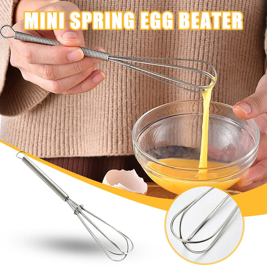 Banzch Whisk,Stainless Steel Mini Spring Handle Hand Beater Small Cream Beater
