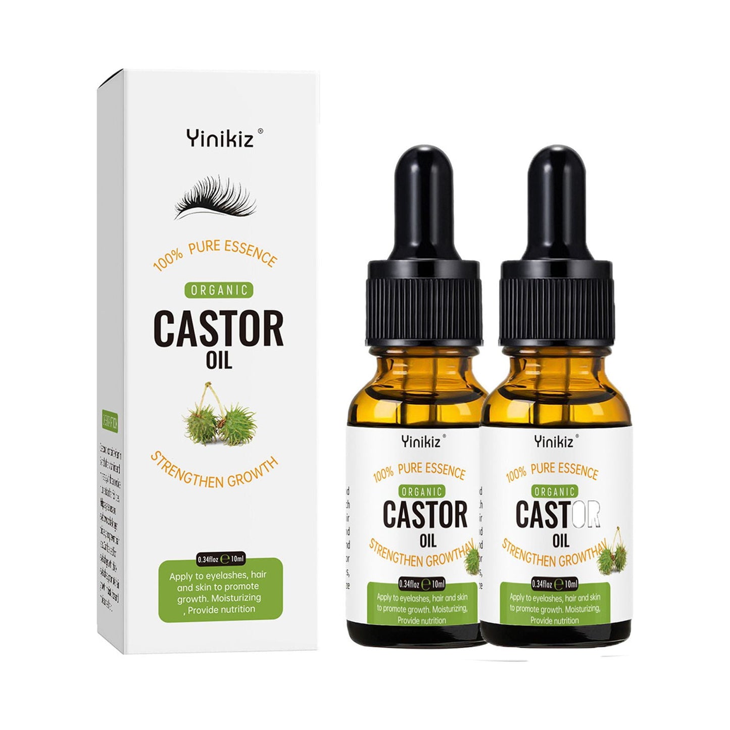 Banzch Yinikiz Castor Oil Gentle Moisturizing Eyelash Eyebrow Hair Essential Oil 50ML,Essential Oils,Mothers Day Gifts