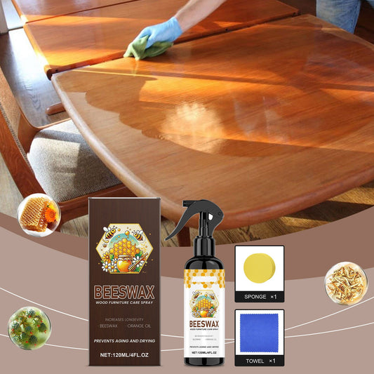 Beeswax Spray Furniture Polish, Natural Beeswax Care Spray & Restorer,Natural Beeswax Care Spray & Restorer, Bees Wax for Wood Polish, Wooden Furniture Floors and Kitchen Cabinets Conditioning