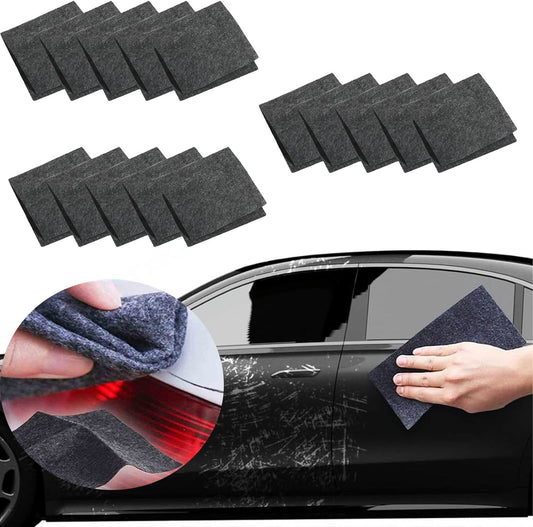 Breathe Green Nano Sparkle Cloth, Nano Removal Car Paint Scratch Repair Cloth, Nano Sparkle Cloth, Removes Scratches, Bird Droppings Stains for Vehicles Car Paint Deep Scratches Repair(4 * 4/15PCS)