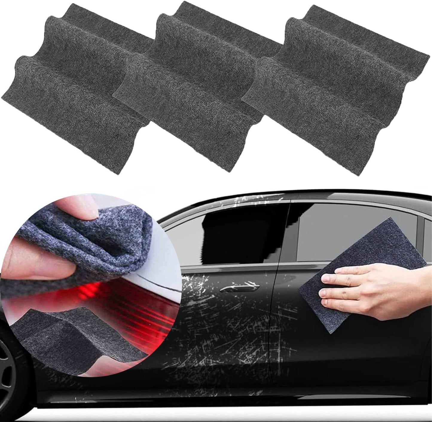 Breathe Green Nano Sparkle Cloth,Nano Removal Car Paint Scratch Repair Cloth, Nano Sparkle Cloth, Removes Scratches, Bird Droppings Stains for Vehicles Car Paint Deep Scratches Repair(3Pcs)