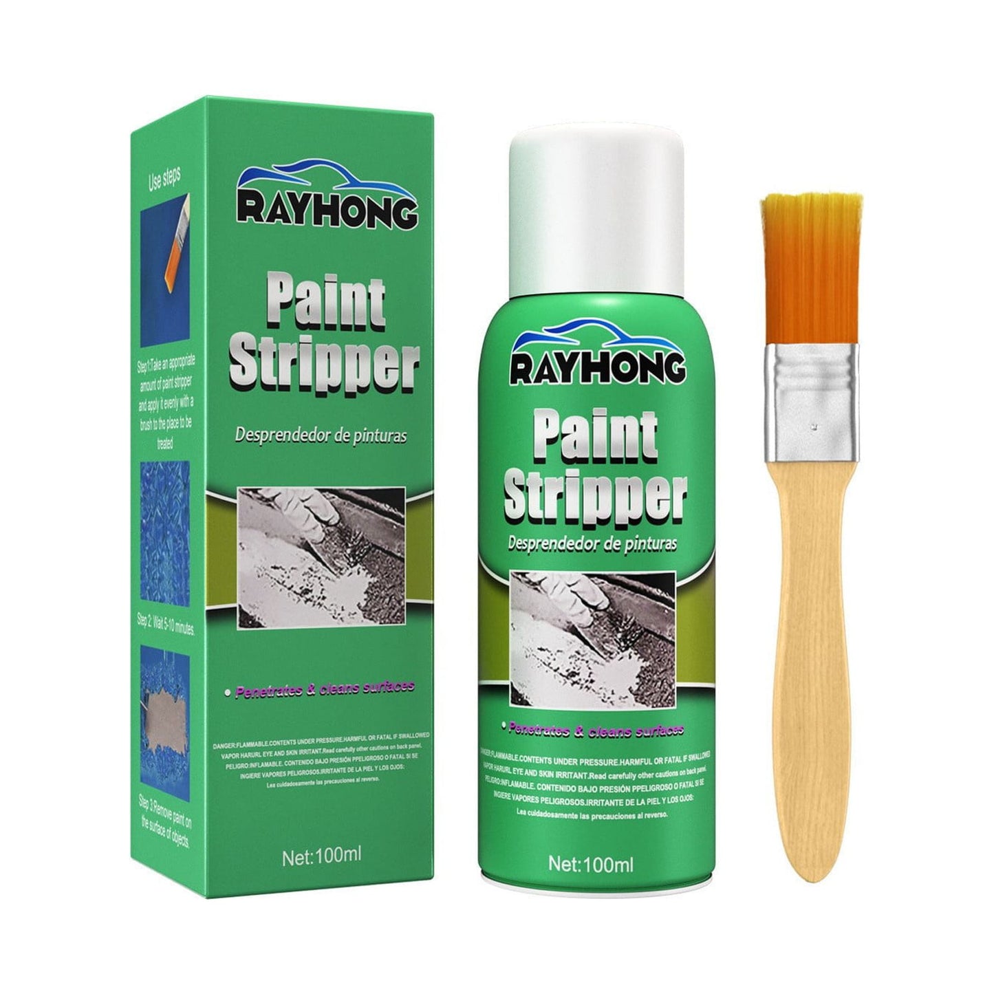 Buodes Cleaning Supplies Efficient Paint Stripper, Car Wheel Cleaning Paint Remover Stripping, Car Paint Remover Metal Surface Paint Stripper Brush, Paint & Varnish Stripping Gel, 100Ml