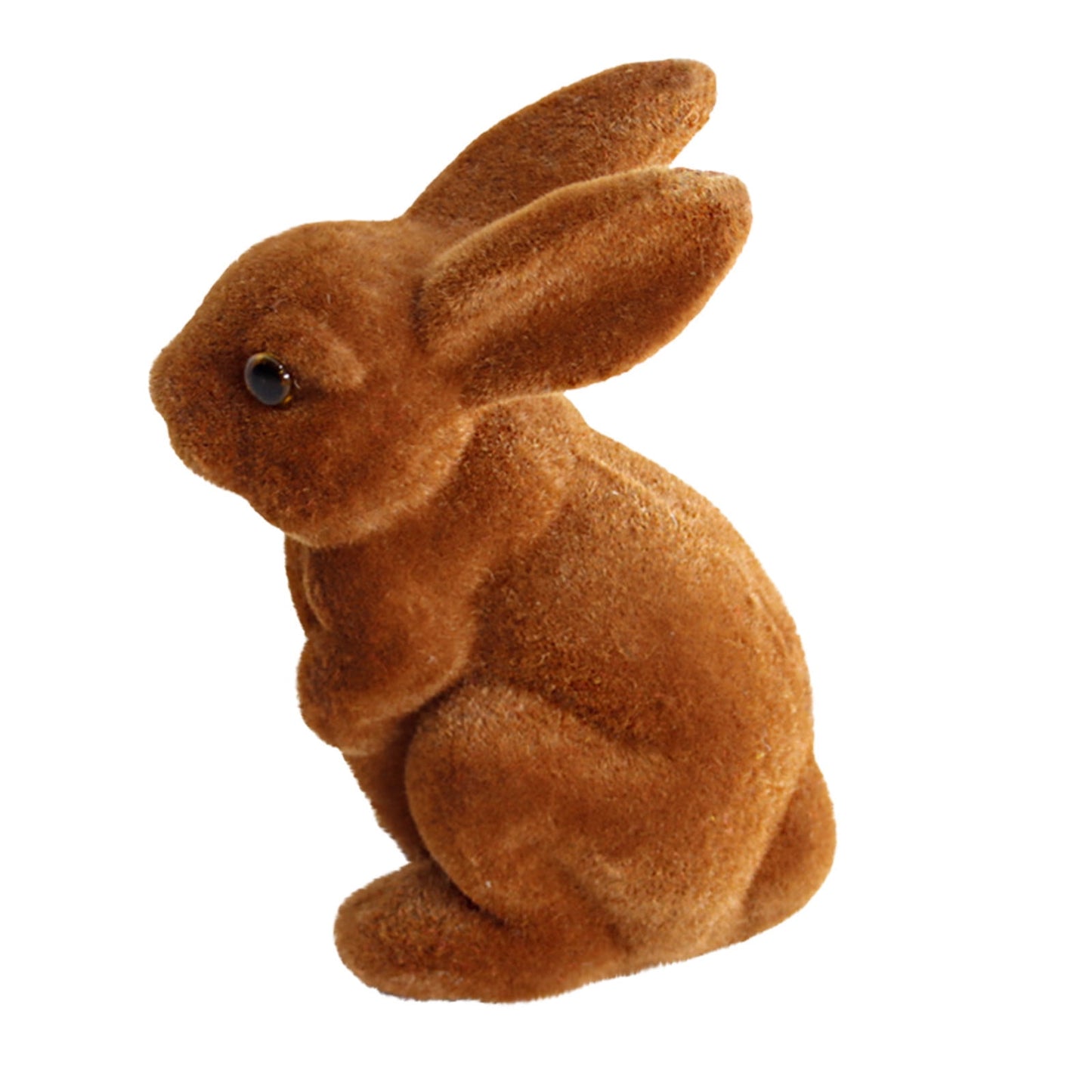 Buodes Easter Decorations Grass Rabbit Easter Furry Flocked Bunny Rabbit Miniatures Standing Moss Garden