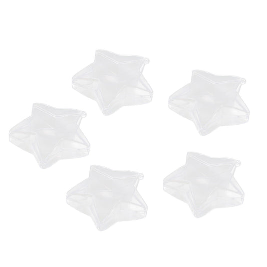 Buodes Storage on Clearance 5 Packs Small Clear Plastic Storage, Pentagram Containers Box With Lid For Storage Of Small Items, Crafts, Jewelry, Candy, Hardware, 4 X 4 X 1.8 In