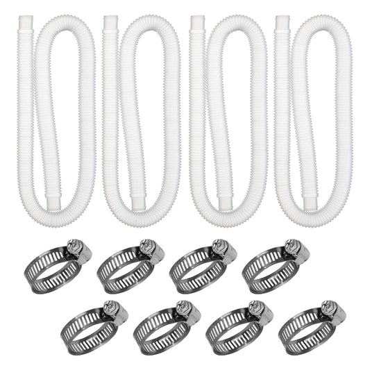 Buodes Summer Savings Clearance Spring Newness 4-Piece Set 1.25-Inch Pool Hose 59-Inch Long Accessory Pool Pump Replacement Hose Above Ground Pool Filter Pump Using 1 1/4 Diameter Hose