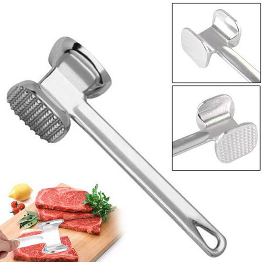 CELNNCOE 22.5cm Two Sides Aluminum Meat Hammer Mallet Beef Chicken Steak Beefs Porks,Meat Tenderizer Mallet Stainless Steel