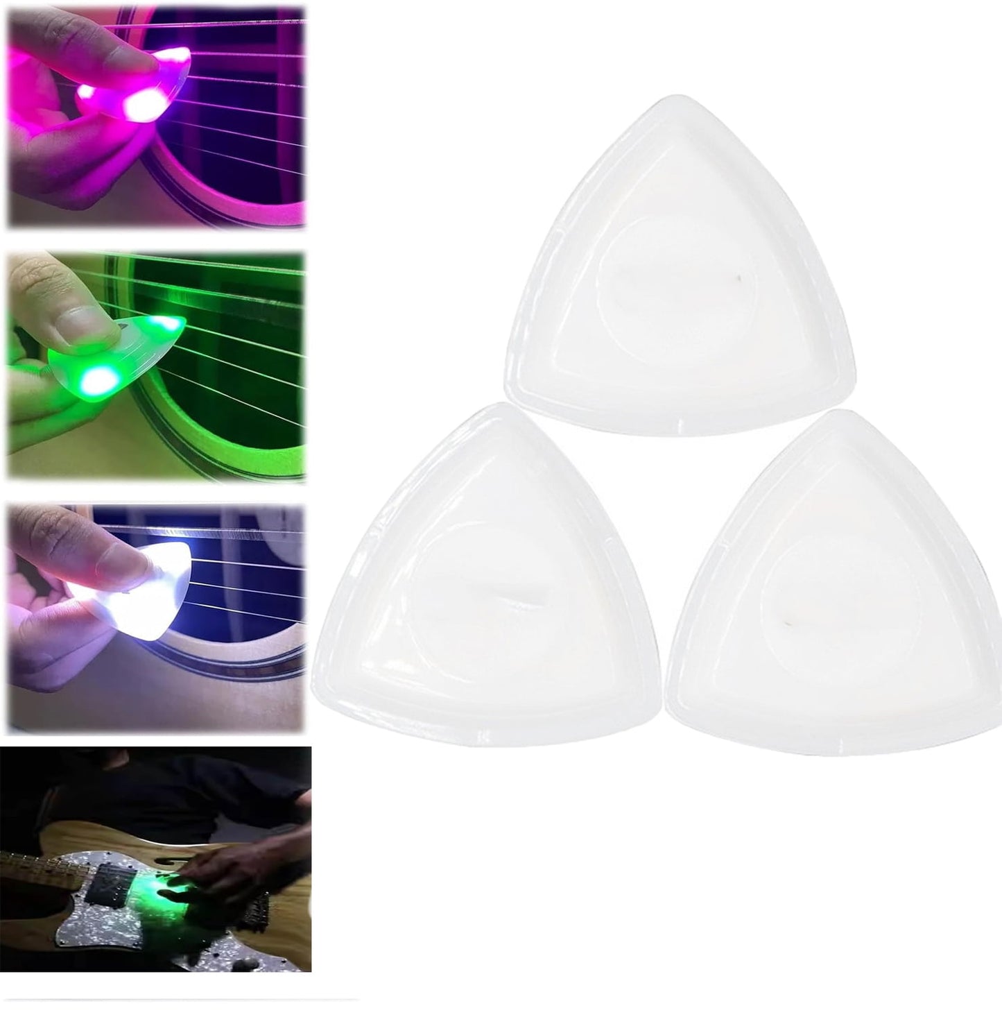 CELNNCOE Beat Picks - Beatpicks Light up Guitar Pick, Dazzling Colourful Illuminated Guitar Plectrum,Personalized Auto LED Glowing Pick for Enhanced Stage Performance,3PCS