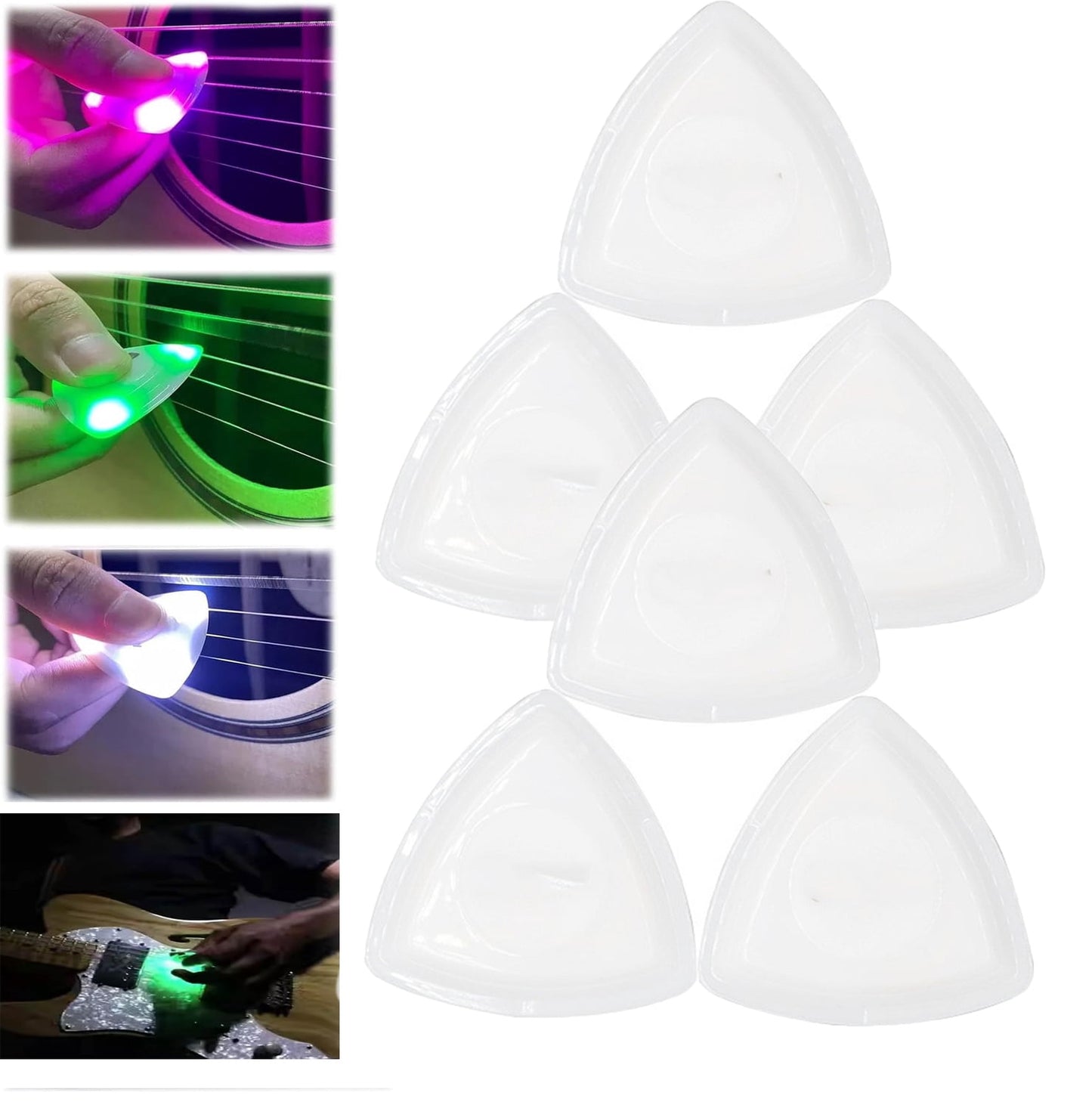 CELNNCOE Beat Picks - Beatpicks Light up Guitar Pick, Dazzling Colourful Illuminated Guitar Plectrum,Personalized Auto LED Glowing Pick for Enhanced Stage Performance,6PCS