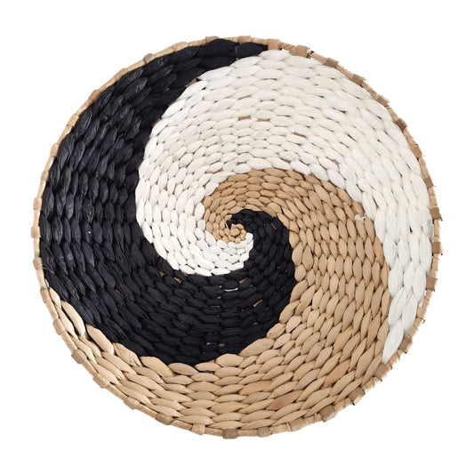 CELNNCOE Boho Wall Basket Decor Woven Rattan Seagrass Wall Decor Hanging Rustic Farmhouse Western Wall Art Decoration, Hanging Decoration Wall Hanging