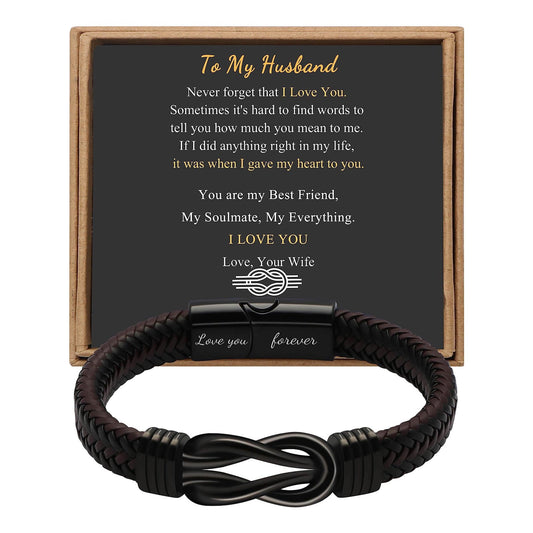 CELNNCOE Bracelets for Men,2023 New Stainless Steel Leather Bracelet Magnetic Black Stainless Steel Bracelet for Men,Valentines Day Gifts