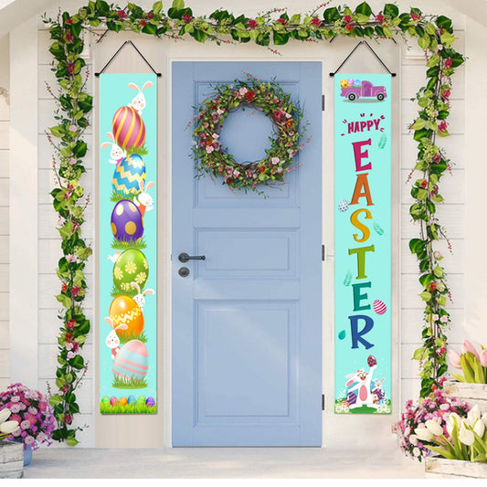 CELNNCOE Easter Decorations for the Home,Easter Banner Hanging Decorations For Outdoor Indoor Front Door Decoration Flag Banner Party Supplies
