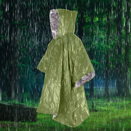 CELNNCOE Emergency Rain Poncho,Retains Body Heat Reusable Weather Resistant Raincoat for Men, Women, Adults, Camping, Hiking, Emergency Supplies