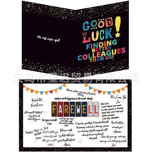 CELNNCOE Farewell Guest Book Alternative, Farewell Gifts for Coworkers Friends, ,Black Gold We Will Miss You Farewell Party Decorations, Retirement Party Supplies Going Away Party Decorations