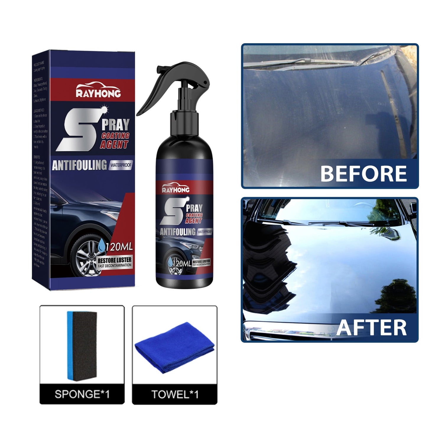 CELNNCOE Fast-acting Coating Spray,Liquid Ceramic Spray Coating Coat Quick Nanotechnology Coating Auto Spray Wax 120ML,Mothers Day Gifts,multicolor