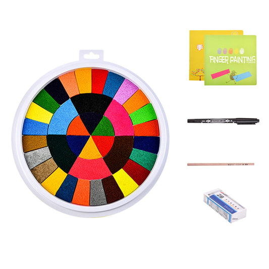 CELNNCOE Funny Finger Painting Kit, Kids Washable Finger Paint Set Funny Finger Painting Kit and Book for Kids Ages 4-8, Finger Drawing Crafts Mud Painting Kit Children's Finger Drawing Toys£¨36 Color£©