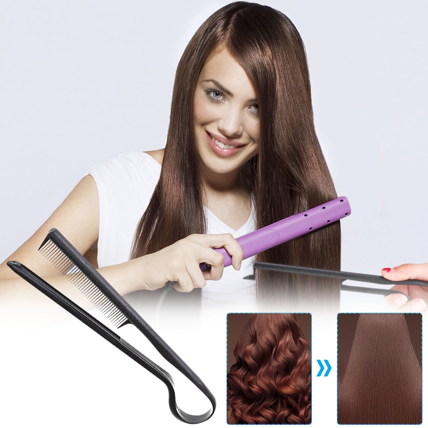 CELNNCOE Hair Combs for Women,Flat Comb Straightening Comb Salon Hair Brush Combs Hairdressing Styling Hair Straightener V-Shaped Straight Comb Straightener