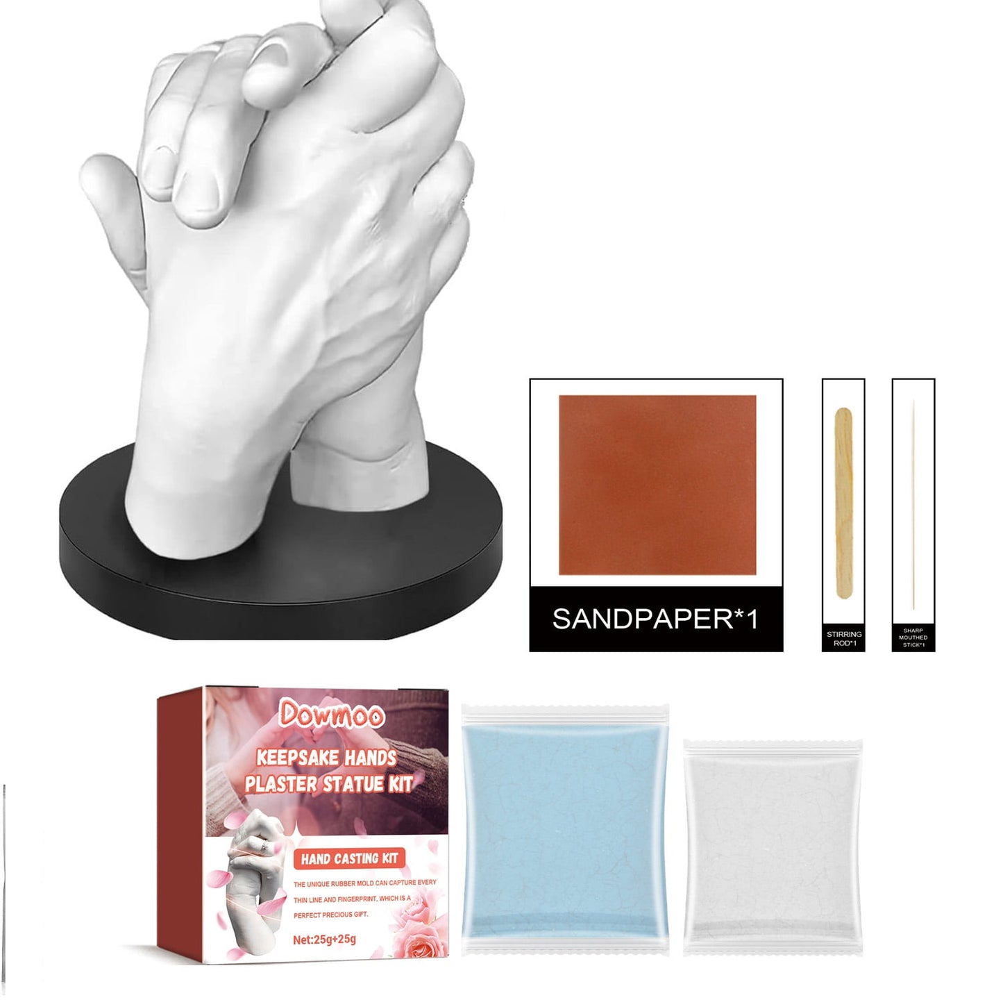 CELNNCOE Hand Casting Kit Couples,DIY 3D Plaster Cast Hands - Hand Holding Craft for Couples, Adult & Child, Family, Friends.Valentine's Day Gifts Newborn Baby Souvenirs Anniversary,Gifts for Women