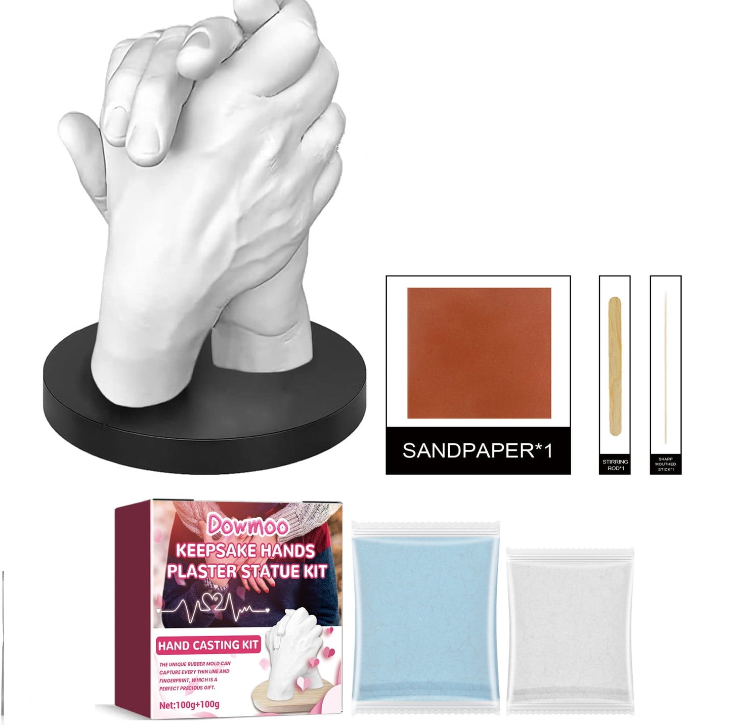 CELNNCOE Hand Casting Kit Couples,DIY 3D Plaster Cast Hands - Hand Holding Craft for Couples, Adult & Child, Family, Friends.Valentine's Day Gifts Newborn Baby Souvenirs Anniversary,Gifts for Women
