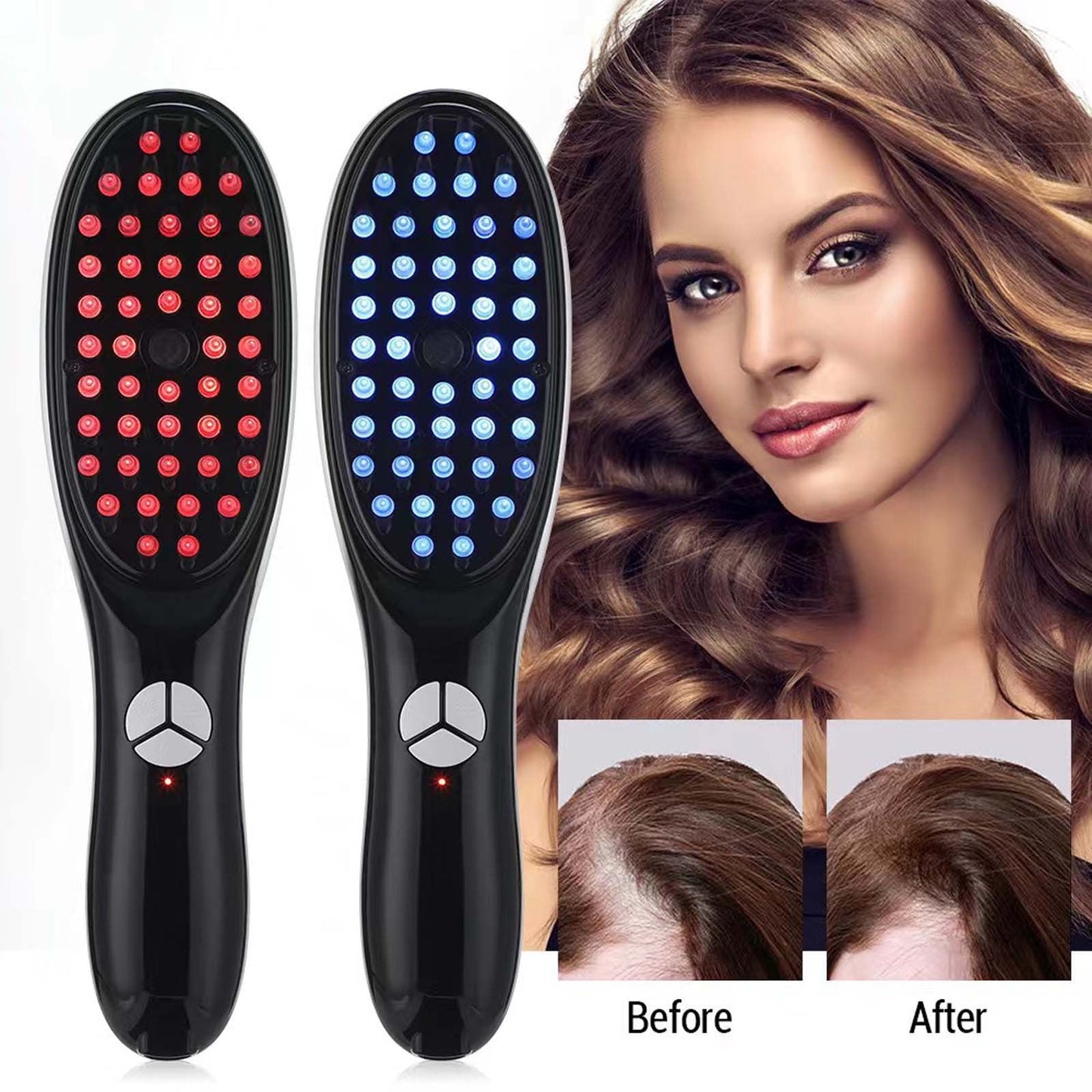 CELNNCOE Multi-function Electric Massage Comb Spray Comb Head Meridians Massager Red And Blue Light Hair Loss Prevention And Hair Growth Comb,Massager,Black,Free Size