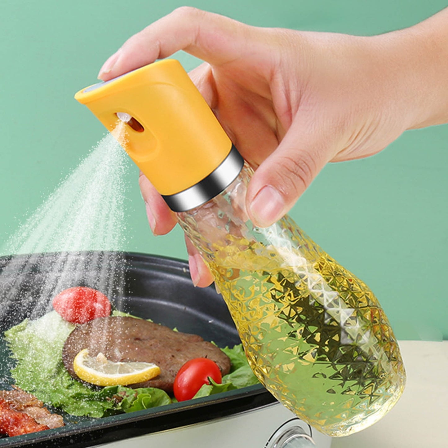 CELNNCOE Oil Sprayer for Cooking,260ml Olive Oil Sprayer Bottle Mister kitchen Gadgets Accessories for Air Fryer, Canola Oil Spritzer, Widely used for Salad Making, Baking Frying, BBQ,Glass