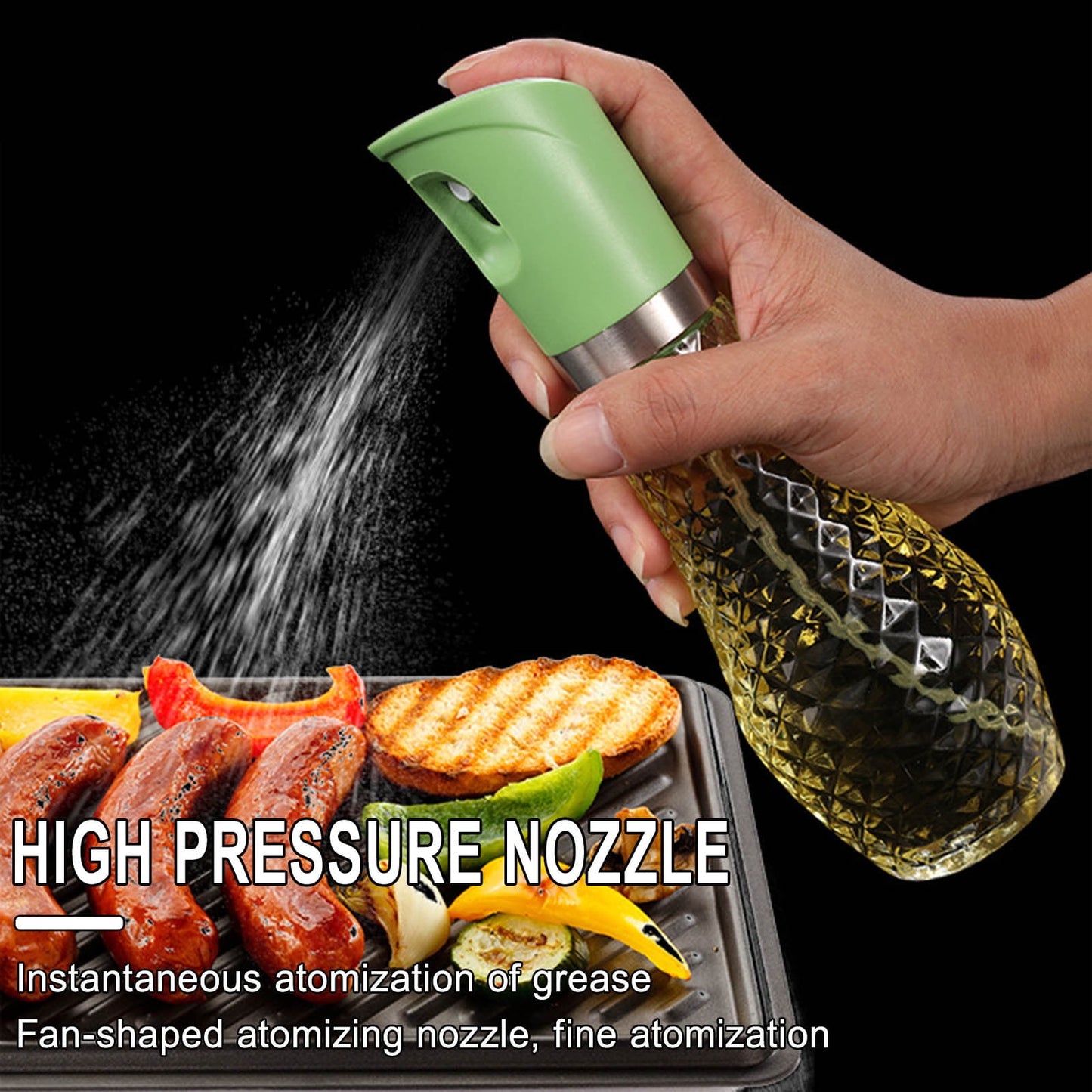 CELNNCOE Oil Sprayer for Cooking,260ml Olive Oil Sprayer Bottle Mister kitchen Gadgets Accessories for Air Fryer, Canola Oil Spritzer, Widely used for Salad Making, Baking Frying, BBQ,Glass