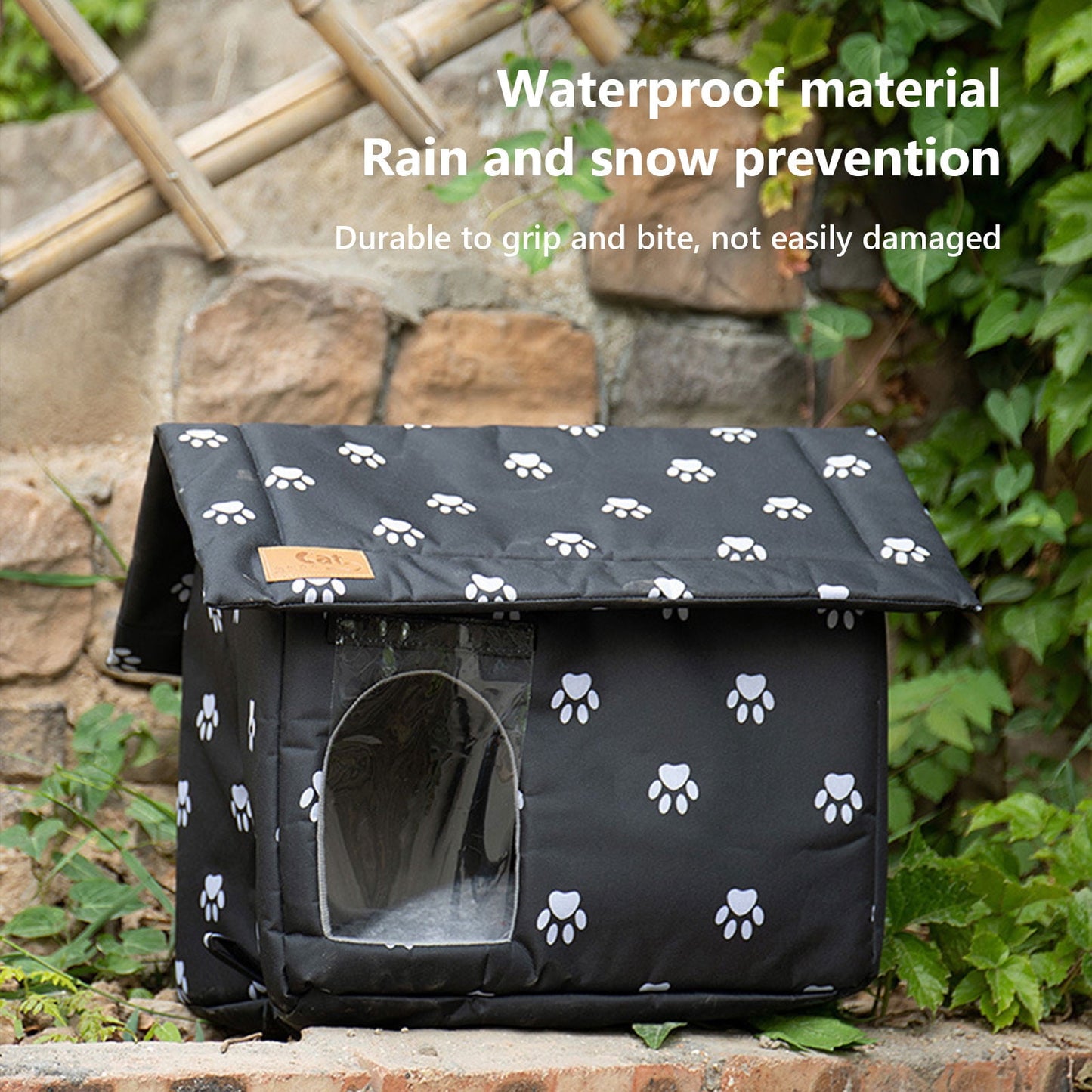 CELNNCOE Outdoor Feral Cat House for Winter,Weatherproof Insulated Waterproof Rainproof Foldable Cotton Filled Thicken Stray Feral Cats Dogs Tent Shelter Home Keep Warm Outside Indoor Garden,M