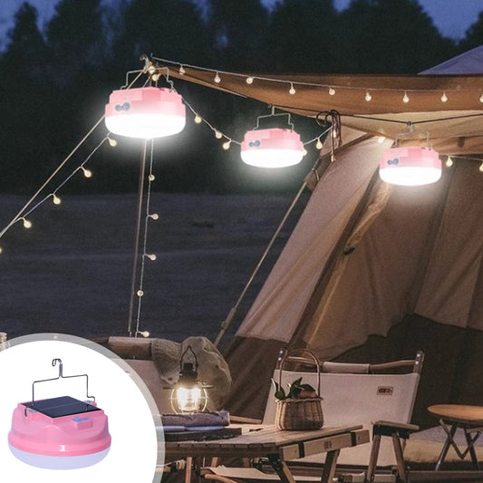 CELNNCOE Portable Work Lamp Portable Lamp Solar Energy USB Emergency Charging Outdoor Rain Proof Camping Strong Light,Mothers Day Gifts,Pink
