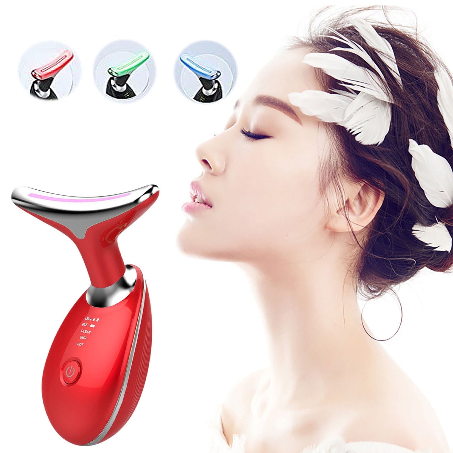 CELNNCOE Red Light Therapy For Face,Facial And Neck Massager,Facial Massager,Face Lift Device,Face Massager Electric Face Lifting for Skin Care Routine at Home