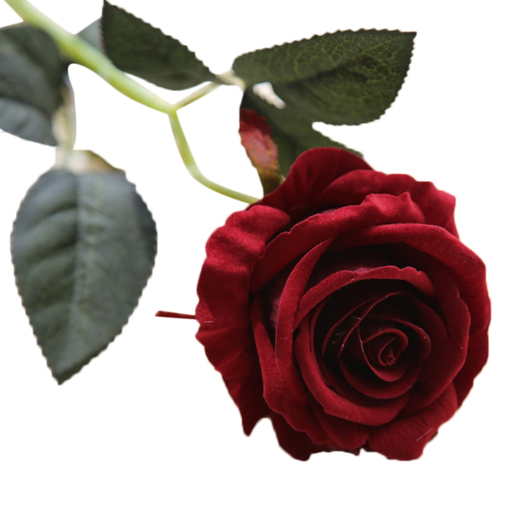 CELNNCOE Red Roses Artificial Flowers Valentine'S Day Gifts,Artificial Fake Roses Flannel Flower Bridal Bouquet Wedding Party Home Decor RD