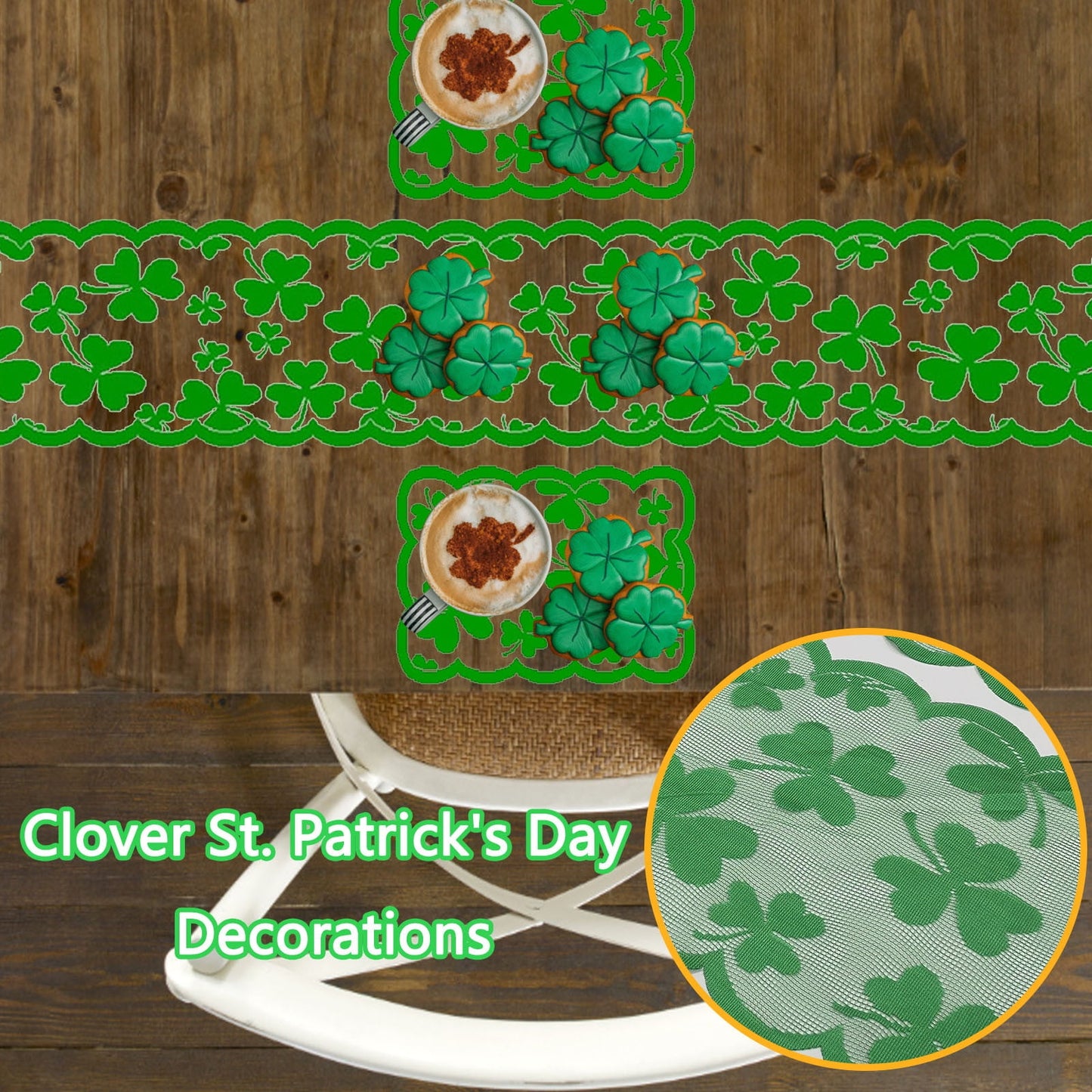 CELNNCOE St Patricks Day Decorations,Irish Day Shamrocks Table Flag St. Patrick's Day Decoration Table Flag