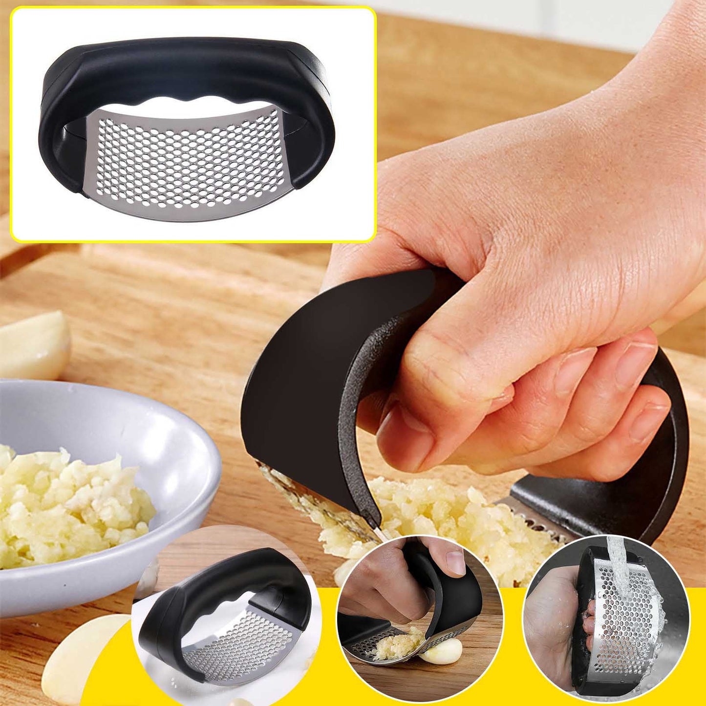 CELNNCOE Stainless Steel Garlic Presser,Garlic Mincer, Garlic Press Rocker Heavy Duty Stainless Steel Garlic Mincer, Garlic Chopper for Smash Garlic,2024 Kitchen Tools